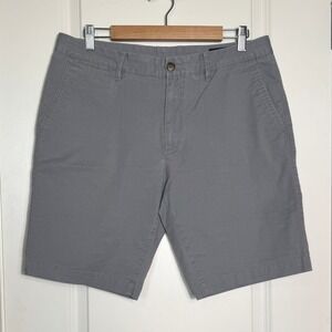 BONOBOS Slim 9 Inch Shorts Gray Cotton Blend Flat Front Chino Men Size 34